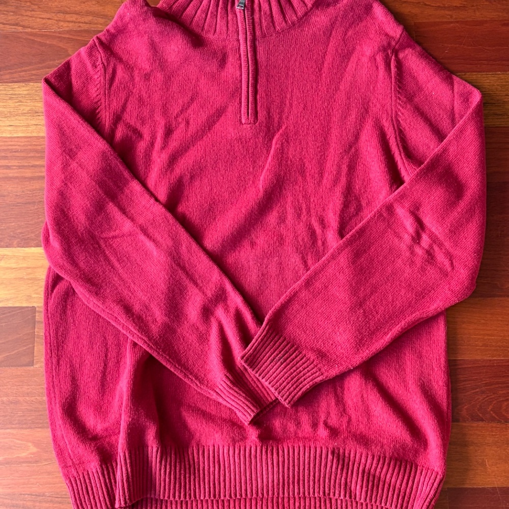 Merona Cotton Blend 1/4 Zip Maroon Sweater